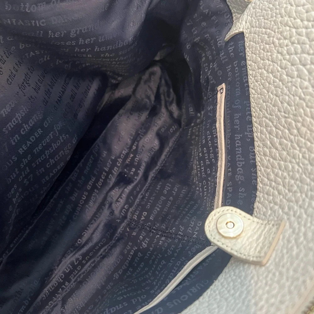 👜 💙 Kate Spade Cameron Navy & Almond Satchel | Two-Tone Pebbled Leather - Picture 4 of 16